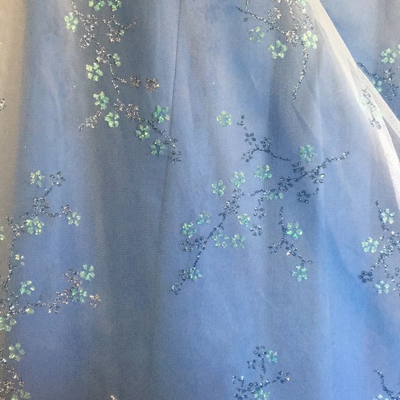 Blue Strapless Prom Dress - Picture 6 of 8